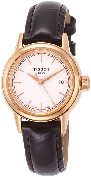 Buy Shop Tissot Carson Lady Steel Quartz Brown Leather Strap Watch For Women - T085.210.36.011.00 USA Online