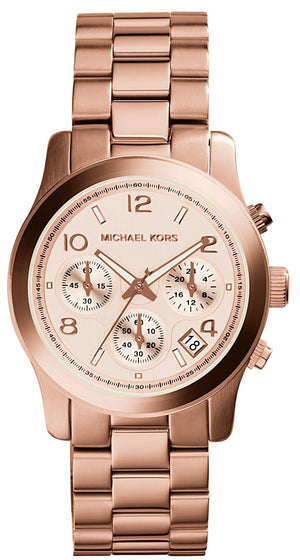 Buy Shop Michael Kors Runway Rose Gold Dial Rose Gold Steel Strap Watch for Women - MK5128 USA Online