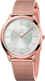 Buy Shop Calvin Klein Minimal White Dial Rose Gold Mesh Bracelet Watch for Men - K3M21626 USA Online