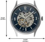 Buy Shop Fossil Forrester Luggage Automatic Skeleton Blue Dial Brown Leather Strap Watch for Men - ME3179 USA Online