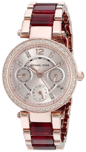 Buy Shop Michael Kors Parker Rose Gold Dial Two Tone Steel Strap Watch for Women - MK6239 USA Online