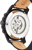 Buy Shop Fossil Grant Automatic Black Dial Black Leather Strap Watch for Men - ME3028 USA Online