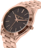 Buy Shop Michael Kors Slim Runway Brown Dial Rose Gold Stainless Steel Strap Watch for Women - MK3181 USA Online