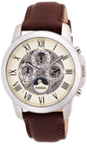 Buy Shop Fossil Grant Automatic White Dial Brown Leather Strap Watch for Men - ME3027 USA Online