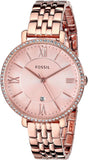 Buy Shop Fossil Jacqueline Rose Gold Dial Rose Gold Steel Strap Watch for Women - ES3632 USA Online