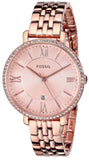 Buy Shop Fossil Jacqueline Rose Gold Dial Rose Gold Steel Strap Watch for Women - ES3632 USA Online