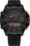 Buy Shop Tommy Hilfiger Jeans Analog Black Dial Black Silicone Strap Watch For Men - 1791763 USA Online