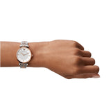 Buy Shop Emporio Armani Gianni T Bar White Dial Two Tone Steel Strap Watch For Women - AR1926 USA Online