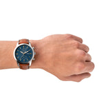 Buy Shop Fossil Townsman Chronograph Blue Dial Brown Leather Strap Watch for Men - FS5279 USA Online