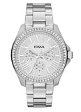 Buy Shop Fossil Cecile Chronograph Silver Dial Silver Steel Strap Watch for Women - AM4481 USA Online