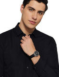 Buy Shop Emporio Armani Gianni Quartz Black Dial Black Leather Strap Watch For Men - AR0382 USA Online