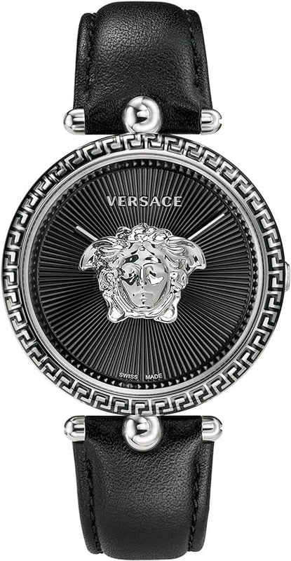 Buy Shop Versace Palazzo Empire Black Dial Black Leather Strap Watch for Women - VCO060017 USA Online