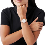 Buy Shop Michael Kors Pyper Quartz Mother of Pearl White Dial Rose Gold Mesh Strap Watch For Women - MK4588 USA Online