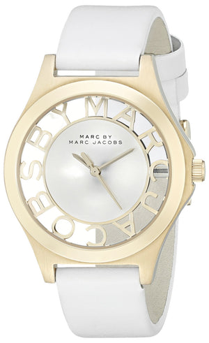 Buy Shop Marc Jacobs Henry Skeleton White Dial White Leather Strap Watch for Women - MBM1339 USA Online