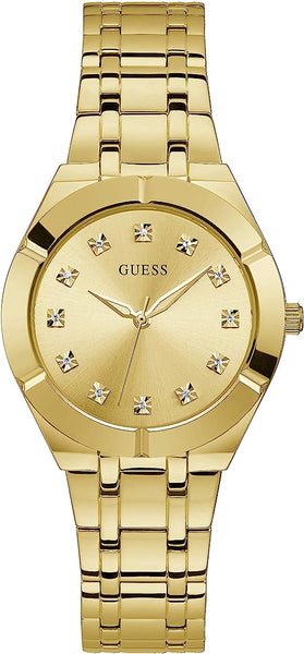 Buy Shop Guess Crystalline Diamonds Gold Dial Gold Steel Strap Watch for Women - GW0114L2 USA Online