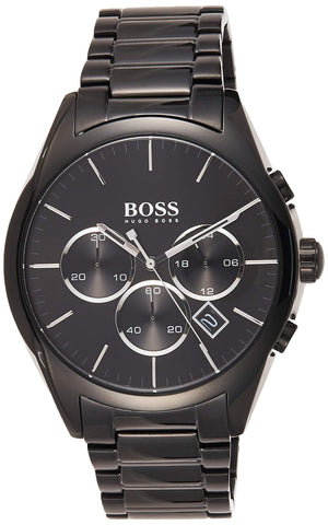 Buy Shop Hugo Boss Onyx Black Dial Black Steel Strap Watch for Men - 1513365 USA Online