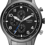 Buy Shop Fossil Retro Pilot Chronograph Black Dial Grey Steel Strap Watch for Men - FS5834 USA Online