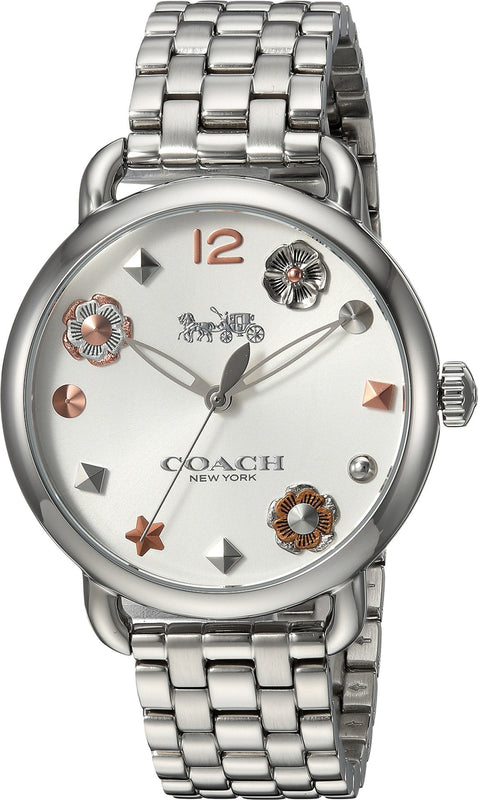 Buy Shop Coach Delancey White Dial Stainless Steel Watch For Women - 14502810 USA Online