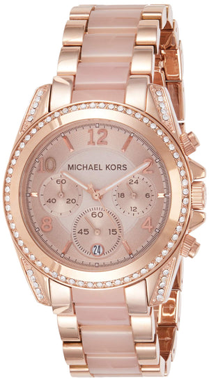 Buy Shop Michael Kors Blair Chronograph Rose Gold Dial Two Tone Steel Strap Watch for Women - MK5943 USA Online