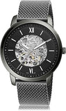 Buy Shop Fossil Neutra Automatic Skeleton Black Dial Grey Mesh Strap Watch for Men - ME3185 USA Online