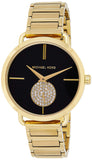 Buy Shop Michael Kors Portia Black Dial Gold Steel Strap Watch for Women - MK3788 USA Online