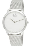Buy Shop Calvin Klein Minimal Silver Dial Silver Mesh Bracelet Watch for Men - K3M211Y6 USA Online