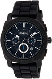 Buy Shop Fossil Machine Chronograph Black Dial Black Silicone Strap Watch for Men - FS4487 USA Online