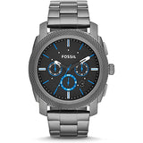 Buy Shop Fossil Machine Chronograph Brown Dial Grey Steel Strap Watch for Men - FS4931 USA Online