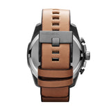 Buy Shop Diesel Mega Chief Chronograph White Dial Brown Leather Strap Watch For Men - DZ4280 USA Online
