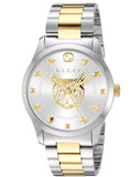 Buy Shop Gucci G Timeless Silver Dial Two Tone Steel Strap Watch For Women - YA1264074 USA Online