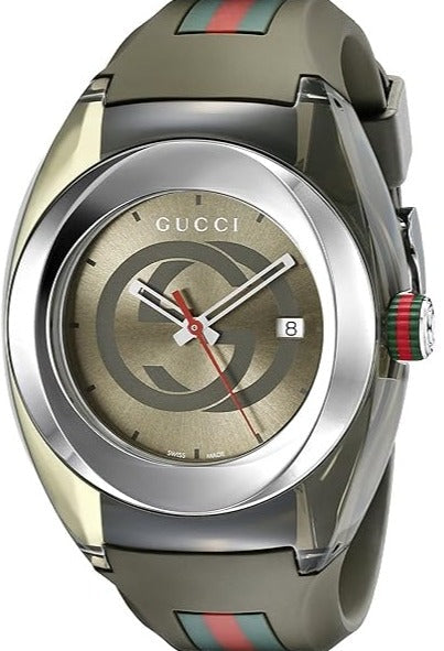 Buy Shop Gucci Sync XXL Quartz Brown Dial Brown Leather Strap Watch For Men - YA137106 USA Online
