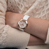 Buy Shop Guess Wonderlust Beige Dial Pink Leather Strap Watch for Women - W1065L1 USA Online