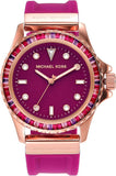 Buy Shop Michael Kors Everest Pave Crystals Pink Dial Pink Rubber Strap Watch for Women - MK7441 USA Online