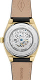 Buy Shop Fossil Everett Automatic Skeleton Black Dial Black Leather Strap Watch for Men - ME3208 USA Online