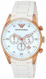 Emporio Armani Sportivo White Dial White Rubber Strap Watch For Men - AR5919