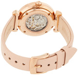 Buy Shop Emporio Armani Meccanico Silver Skeleton Dial Beige Leather Strap Watch For Women - AR60001 USA Online