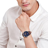 Buy Shop Fossil Townsman Automatic Blue Dial Brown Leather Strap Watch for Men - ME3110 USA Online