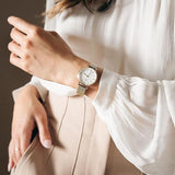 Buy Shop Daniel Wellington Classic Petite Evergold White Dial Gold Mesh Bracelet Watch For Women - DW00100350 USA Online