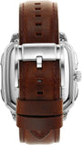 Buy Shop Fossil Inscription Automatic Skeleton Blue Dial Brown Leather Strap Watch for Men - BQ2571 USA Online