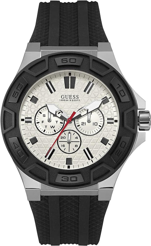 Buy Shop Guess Force Analog Quartz White Dial Black Rubber Strap Watch For Men - W0674G3 USA Online