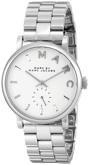 Buy Shop Marc Jacobs Baker White Dial Silver Steel Strap Watch for Women - MBM3242 USA Online