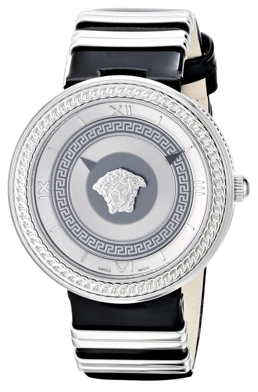 Buy Shop Versace V Metal Icon Silver Dial Black & Silver Strap Watch for Women - VLC010014 USA Online