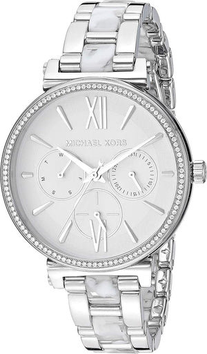 Buy Shop Michael Kors Sofie Analog White Dial Silver Steel Strap Watch For Women - MK4345 USA Online
