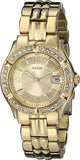 Buy Shop Guess Dazzling Diamonds Gold Dial Gold Steel Strap Watch for Women - W85110L1 USA Online