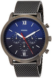 Buy Shop Fossil Neutra Chronograph Blue Dial Silver Mesh Bracelet Watch for Men - FS5383 USA Online