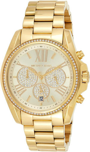 Buy Shop Michael Kors Bradshaw Quartz Gold Dial Gold Steel Strap Watch For Women - MK6538 USA Online