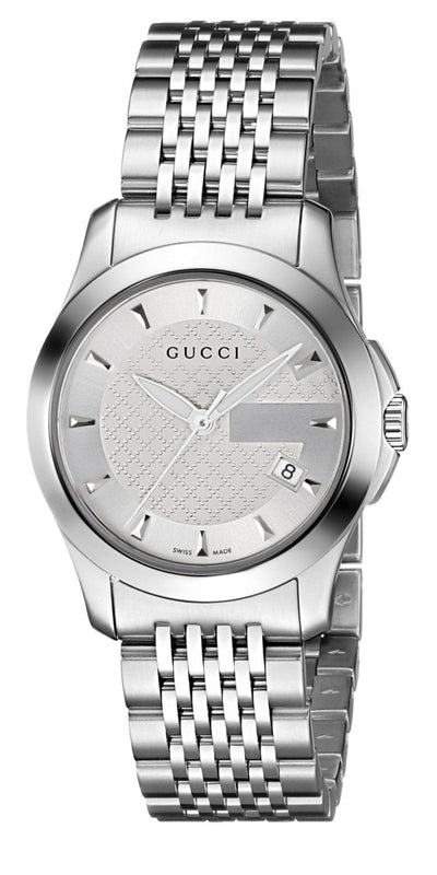 Buy Shop Gucci G Timeless Silver Dial Silver Steel Strap Watch For Women - YA126501 USA Online