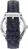 Buy Shop Michael Kors Benning Three Hand Silver Dial Blue Leather Strap Watch For Men - MK8930 USA Online