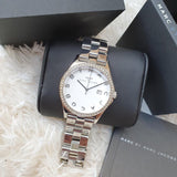 Buy Shop Marc Jacobs Henry Diamonds White Dial Silver Steel Strap Watch for Women - MBM3044 USA Online