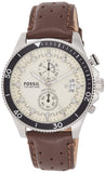 Buy Shop Fossil Wakefield Chronograph White Dial Brown Leather Strap Watch for Men - CH2943 USA Online
